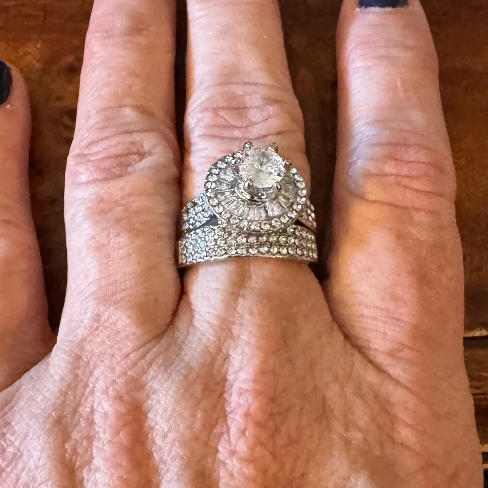 Gorgeous Large Round Cut Cubic Zirconia Wedding Engagement Bridal Rings, Sz 8